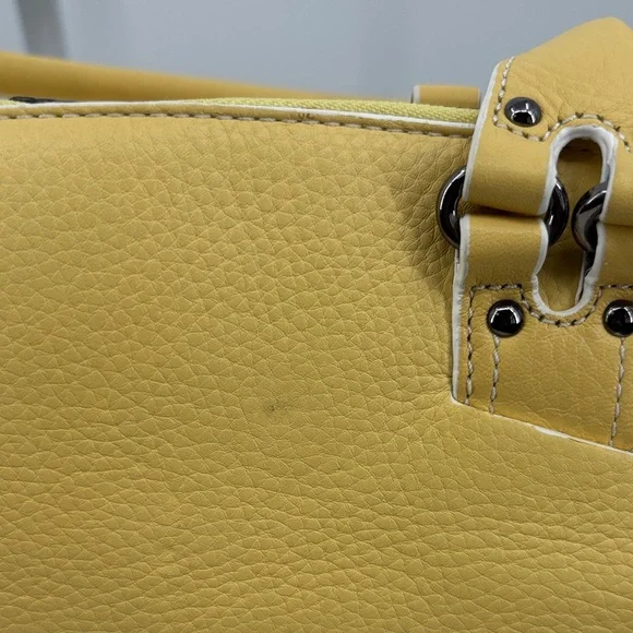 Cole Haan Village Pebble Leather Yellow Barrel Bag - Picture 7 of 8